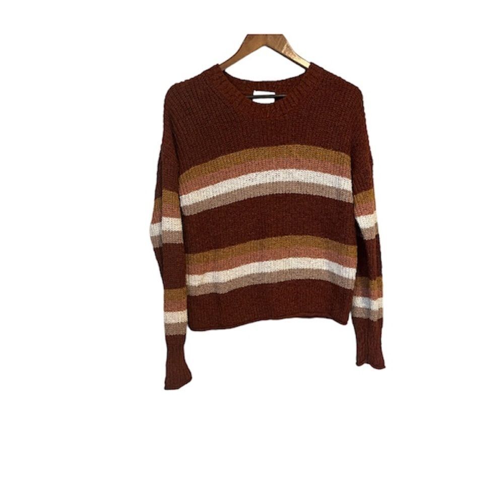 Pink Rose Striped Knit Sweater